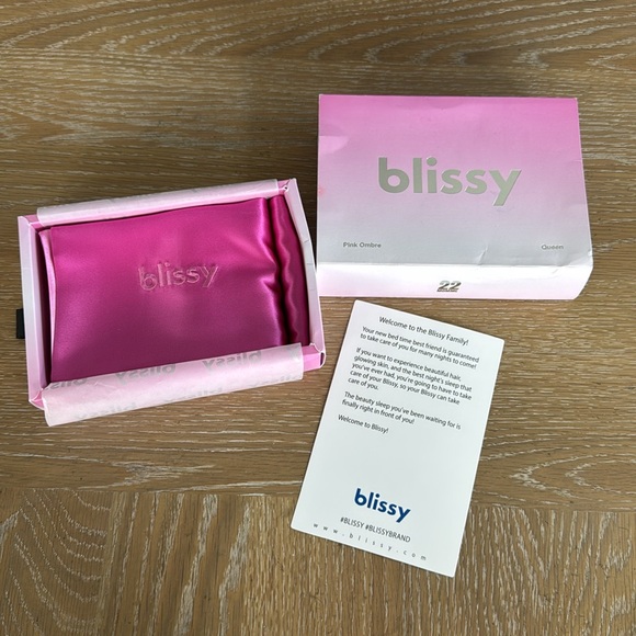 New in box blissy 100% pure Mulberry SILK QUEEN PILLOWCASE PINK OMBRE MOMME 22 - Picture 2 of 10